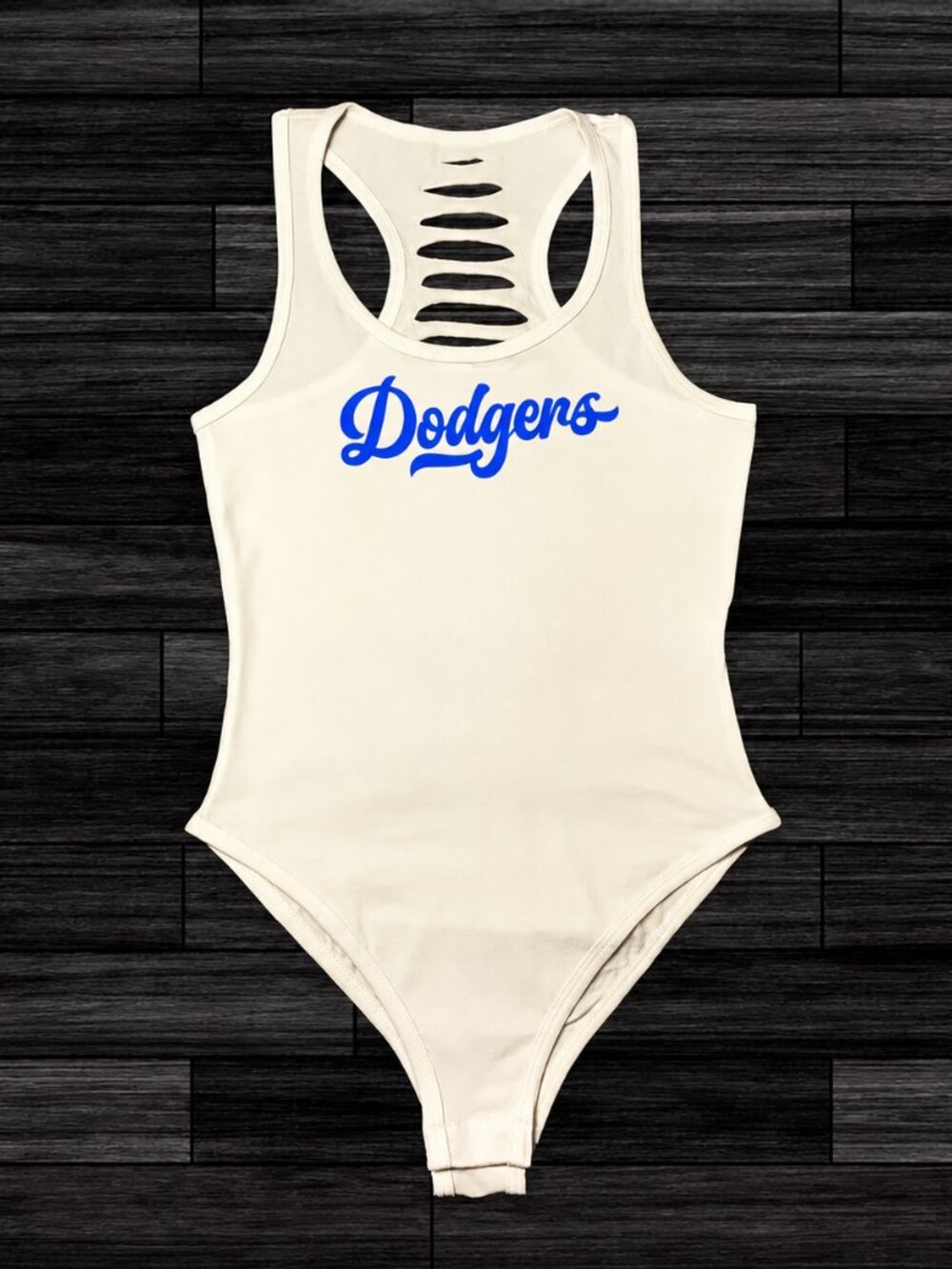 Off White Los Angeles Dodger Womens Bodysuit, Cute Dodger bodysuit, Dodger Gift - Picture 2 of 3